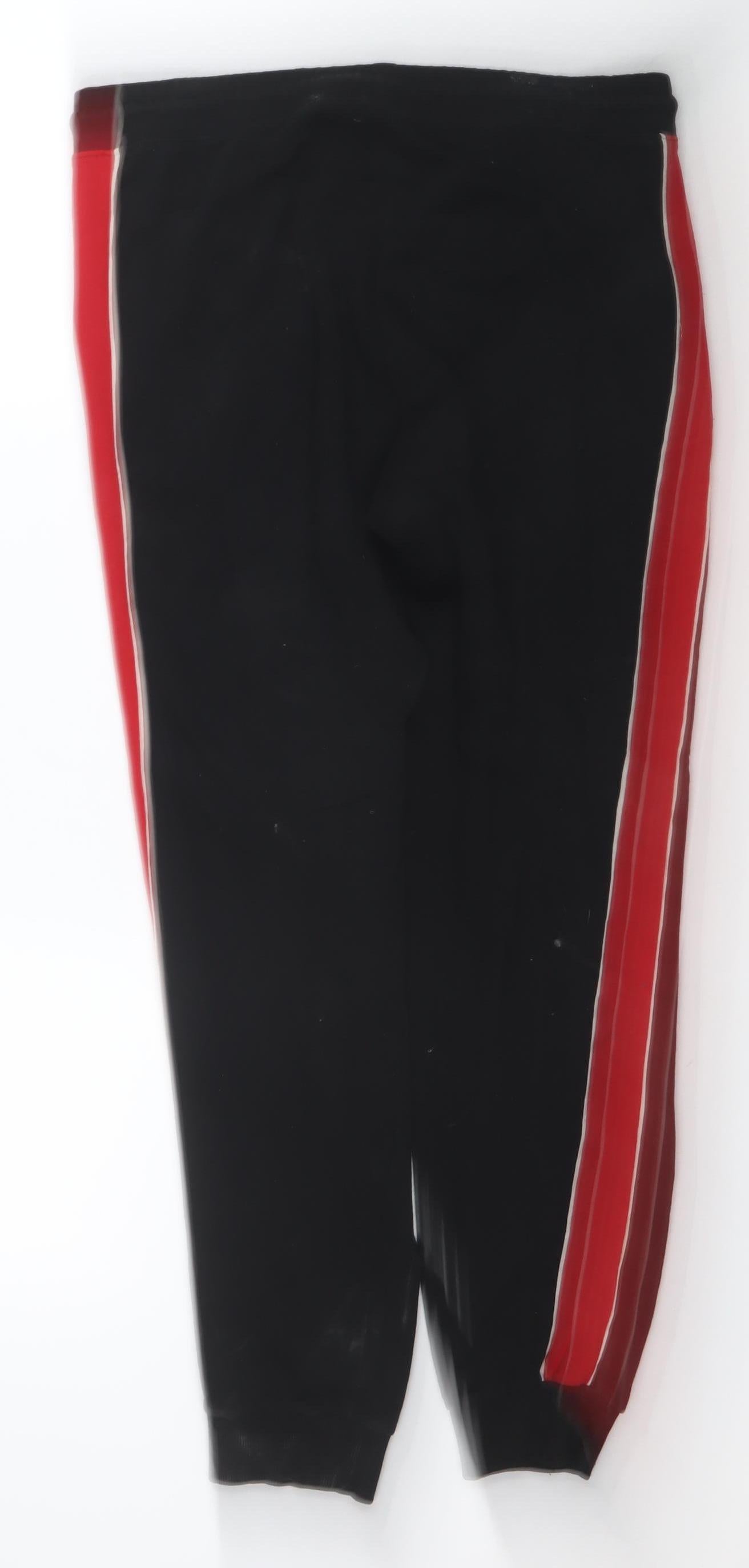 H&M Men Black Red Side Stripe Jogger Trousers M