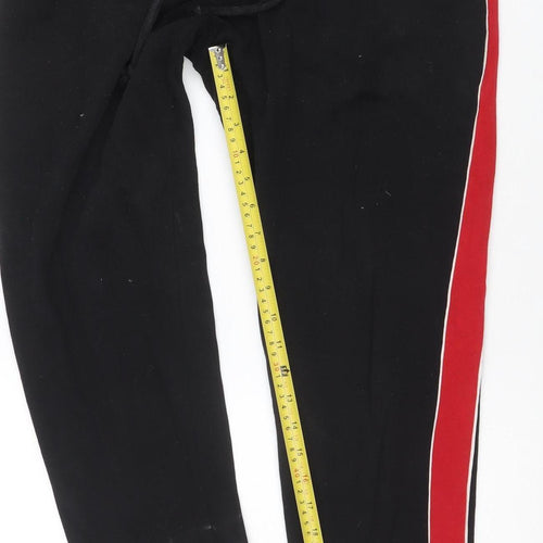 H&M Men Black Red Side Stripe Jogger Trousers M