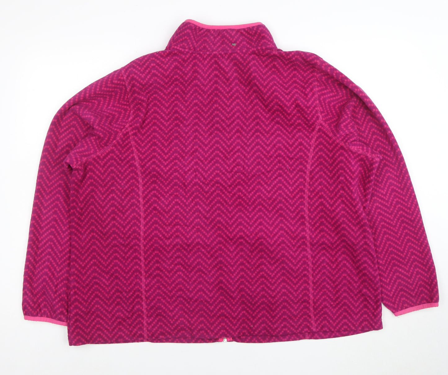 Made For Life Women's Pink Geometric Fleece Jacket 2XL