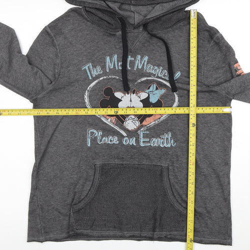 Disney Womens Grey Pullover Hoodie Mickey & Minnie Medium