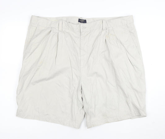 Dockers Men's Beige Chino Shorts Size 44 Pleated Cotton Twill