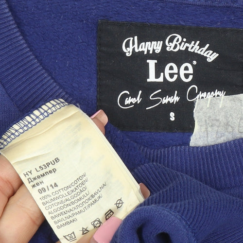 Lee Men’s Blue Graphic Worker Sweatshirt S Pullover Crew Neck