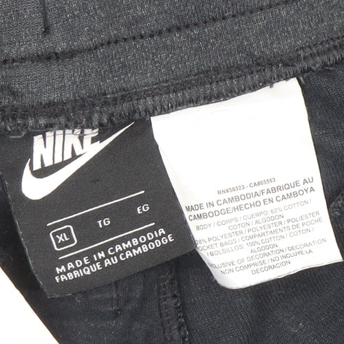 Nike Men's Black XL Jogger Activewear Sweatpants with Zip Pocket