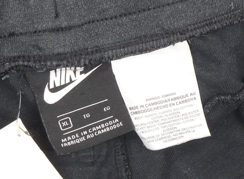 Nike Men's Black XL Jogger Activewear Sweatpants with Zip Pocket