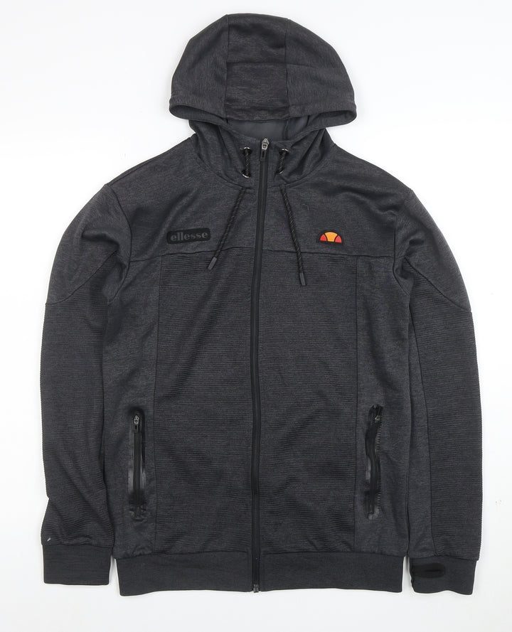 Ellesse Men's Grey XS Full Zip Hoodie with Logo Detail