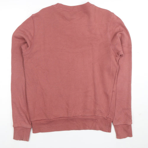 Reebok Womens Pink XS Pullover Crew Neck Sweatshirt Cotton Blend
