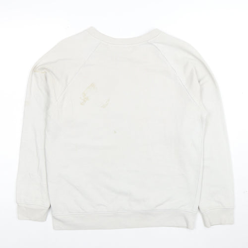 Levi's Womens White XS Pullover Sweatshirt Logo Cotton Blend