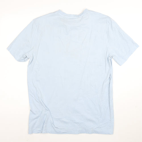 BOSS Men's Blue Cotton Crew Neck T-Shirt Size L Regular Fit