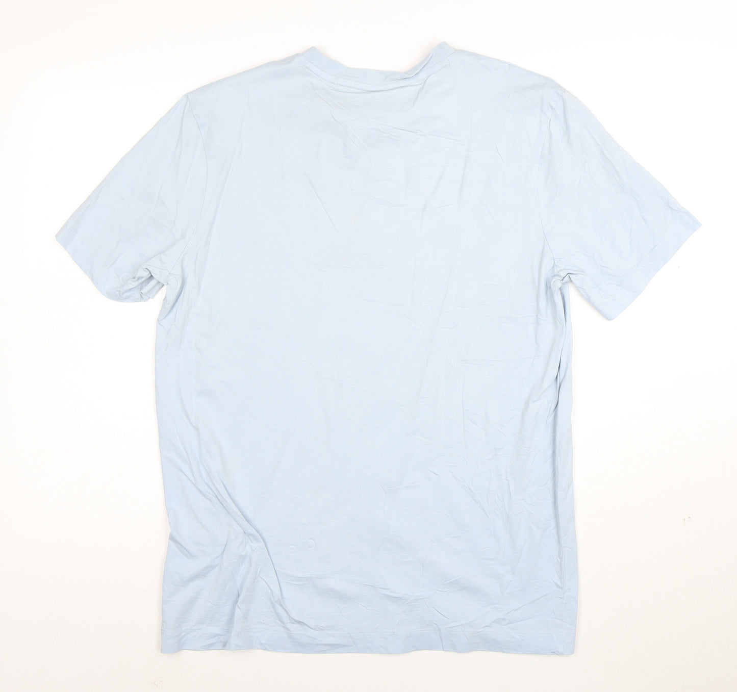 BOSS Men's Blue Cotton Crew Neck T-Shirt Size L Regular Fit