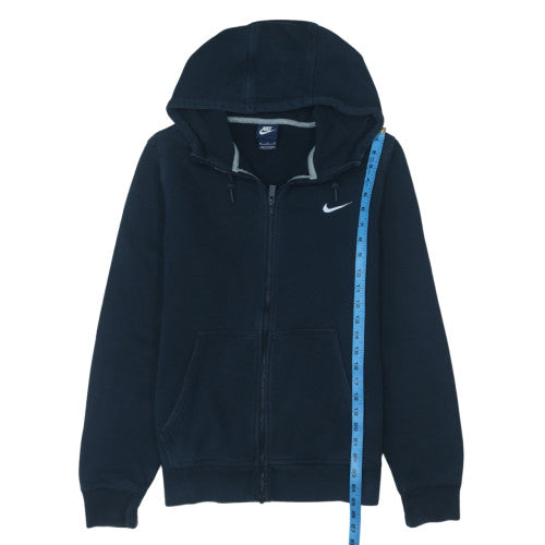Nike Men's Black Full Zip Hoodie Medium Cotton Blend