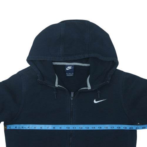 Nike Men's Black Full Zip Hoodie Medium Cotton Blend