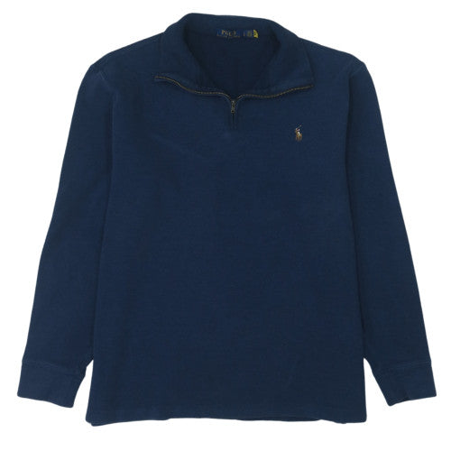 Ralph Lauren Men Blue 1/2 Zip Cotton Knit Sweatshirt L