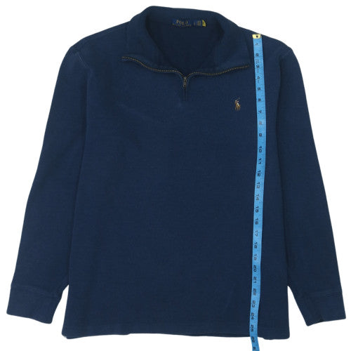 Ralph Lauren Men Blue 1/2 Zip Cotton Knit Sweatshirt L