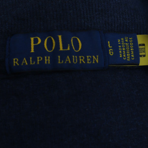 Ralph Lauren Men Blue 1/2 Zip Cotton Knit Sweatshirt L