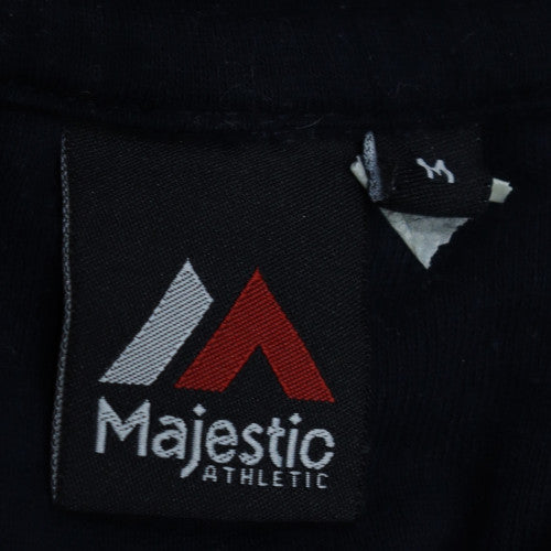 Majestic Mens Black M Pullover Hoodie Sweatshirt Graphic Baseball Logo