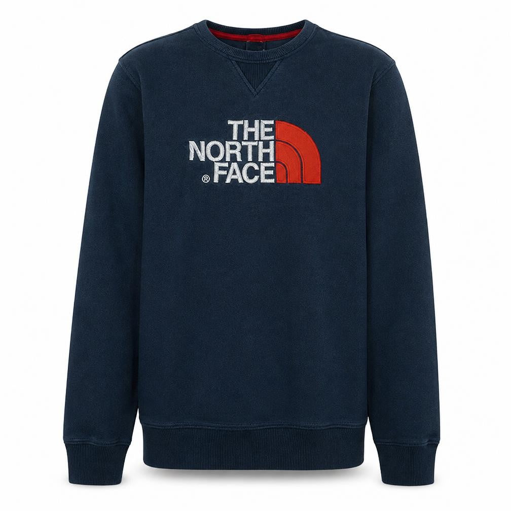 Front view of The North Face Men's Blue M Pullover Sweatshirt with Logo