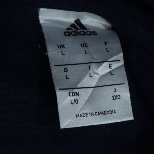 Adidas Men’s Blue Pullover Hoodie Size L Regular Fit Fleece