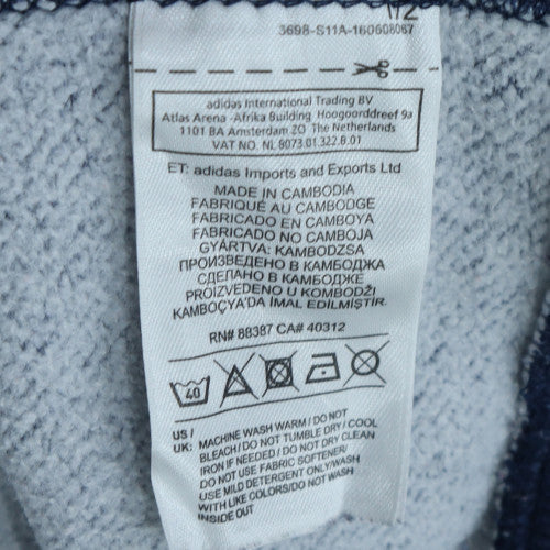 Adidas Men’s Blue Pullover Hoodie Size L Regular Fit Fleece