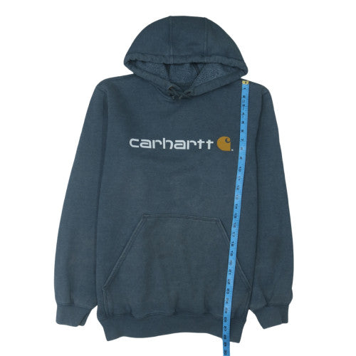 Carhartt Men's Blue Pullover Hoodie M Regular Fit Fleece Logo
