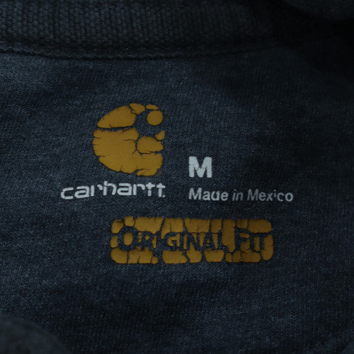 Carhartt Men's Blue Pullover Hoodie M Regular Fit Fleece Logo