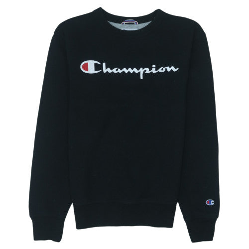 Champion Men's Black Small Pullover Logo Fleece Sweatshirt