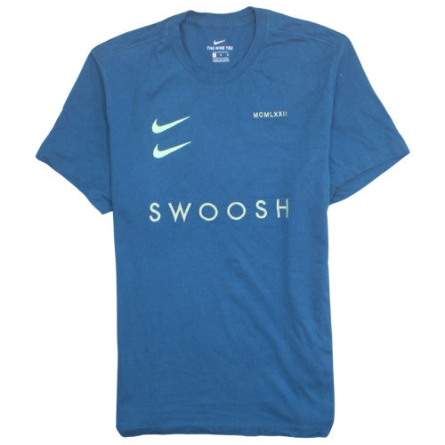 Nike Men's Blue XL Swoosh Graphic Cotton Crew Neck T-Shirt
