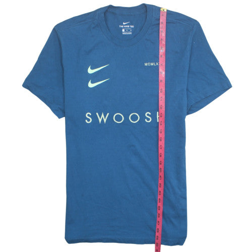 Nike Men's Blue XL Swoosh Graphic Cotton Crew Neck T-Shirt