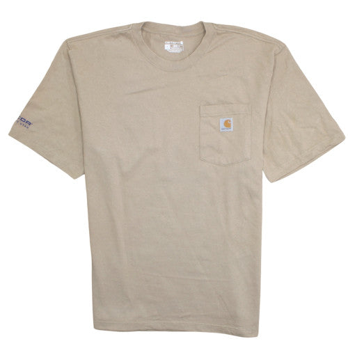 Carhartt Men's Beige Loose Fit Crew Neck Cotton T-Shirt Size L
