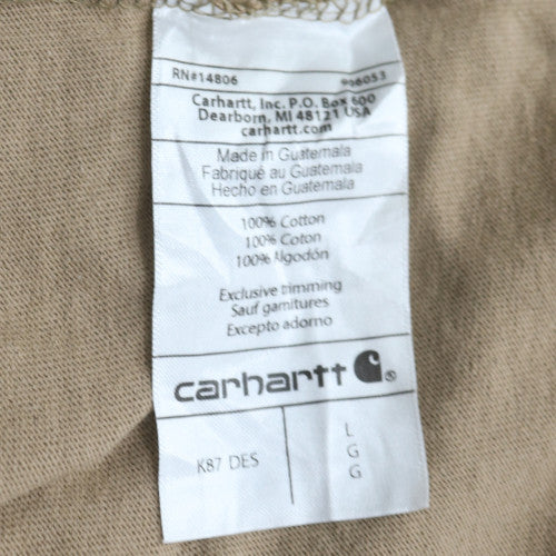 Carhartt Men's Beige Loose Fit Crew Neck Cotton T-Shirt Size L