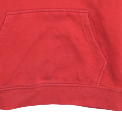 Adidas Women Red Pullover Hoodie Small Cotton Fleece Casual Sportswear