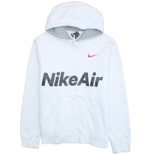 Nike Men’s White Pullover Hoodie M Logo Sports Fleece Sweatshirt