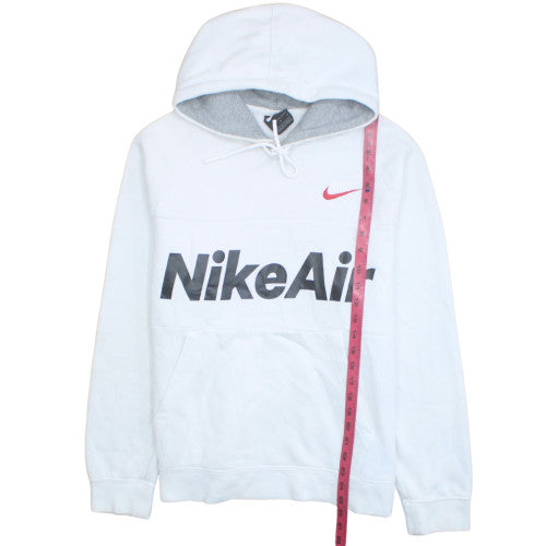 Nike Men’s White Pullover Hoodie M Logo Sports Fleece Sweatshirt