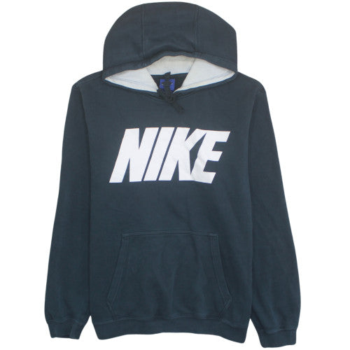 Nike Men Black Pullover Hoodie M Fleece Logo Sportswear