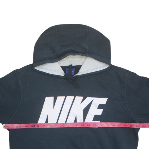 Nike Men Black Pullover Hoodie M Fleece Logo Sportswear