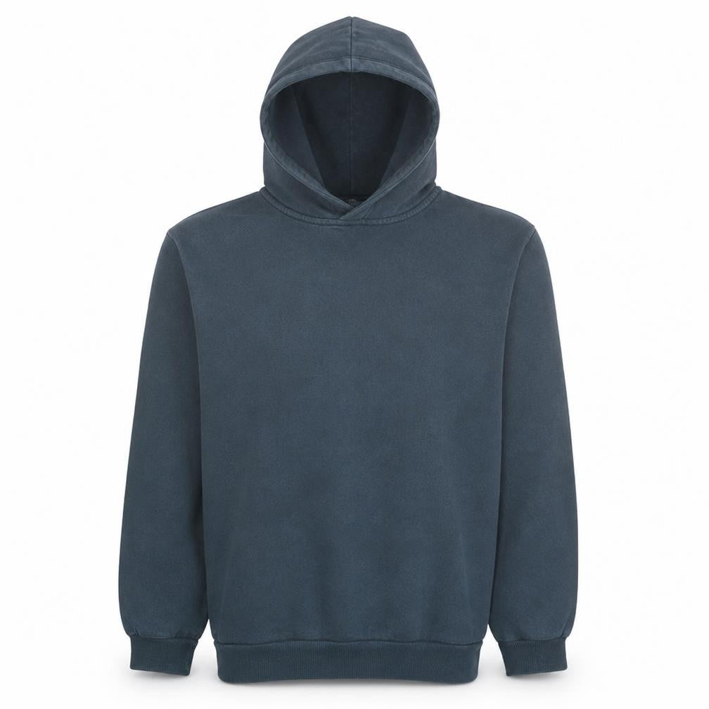 Front view of Puma Men's Black Pullover Hoodie, size M, Logo Fleece Sweatshirt
