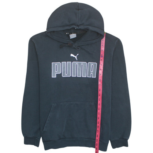 Puma Men's Black Pullover Hoodie Size M Logo Fleece Sweatshirt