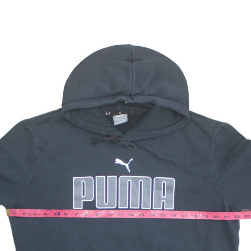 Puma Men's Black Pullover Hoodie Size M Logo Fleece Sweatshirt