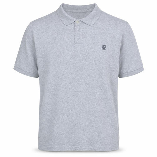 Front view of Chaps Men's Grey 3XL Big & Tall Classic Fit Stretch Polo Shirt