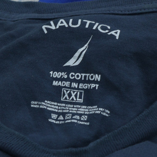Nautica Men's Blue 2XL Crew Neck Cotton Nautical T-Shirt
