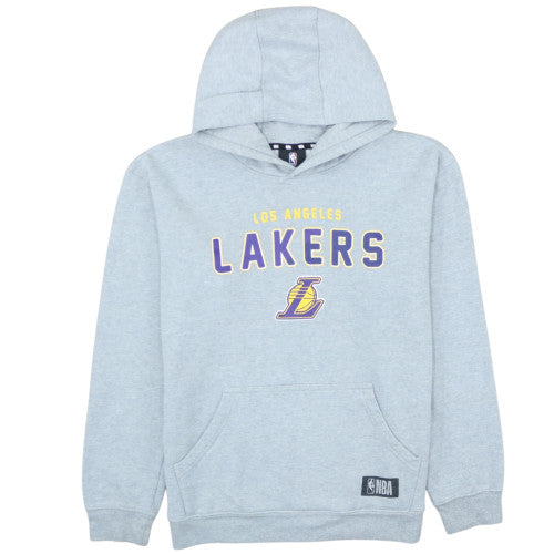 NBA Youth Boys Grey Los Angeles Lakers Pullover Hoodie Size 16