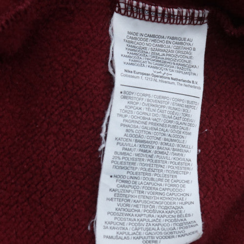 Nike Women's Burgundy Pullover Hoodie Medium Cotton Blend Sweatshirt