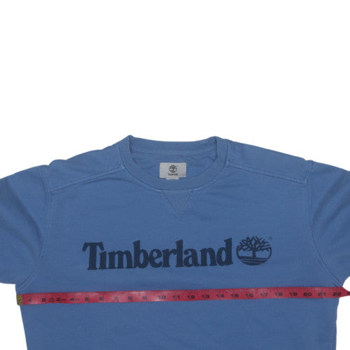 Timberland Men's Blue Regular Fit Logo Crew Neck Sweatshirt M