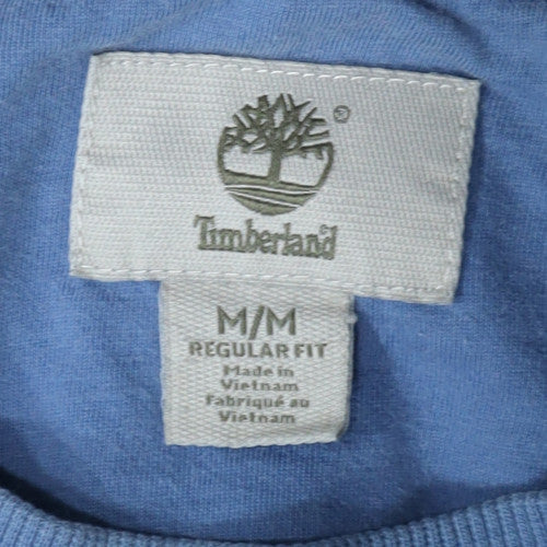 Timberland Men's Blue Regular Fit Logo Crew Neck Sweatshirt M