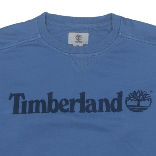 Timberland Men's Blue Regular Fit Logo Crew Neck Sweatshirt M