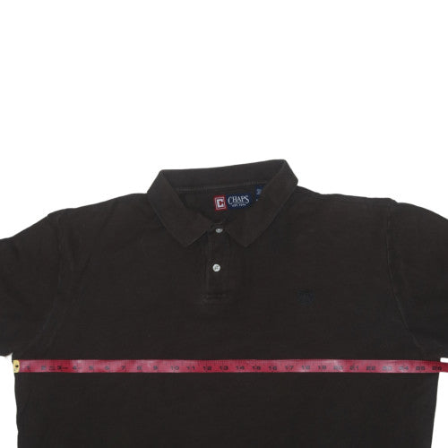 Chaps Men's Black XL Cotton Short Sleeve Polo Shirt