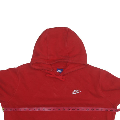 Nike Men's Red Pullover Hoodie L Fleece Regular Fit Logo Sweatshirt