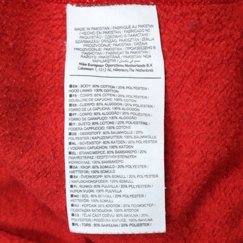 Nike Men's Red Pullover Hoodie L Fleece Regular Fit Logo Sweatshirt