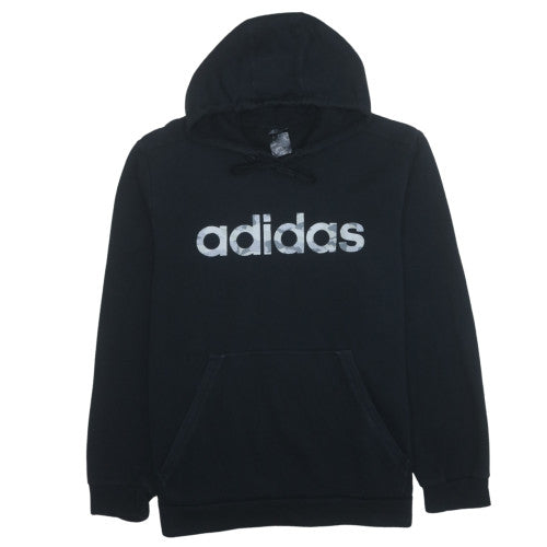 Adidas Men's Black XL Pullover Hoodie with Logo Fleece Sweatshirt