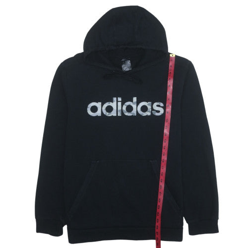Adidas Men's Black XL Pullover Hoodie with Logo Fleece Sweatshirt