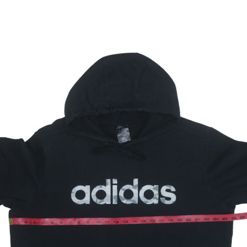 Adidas Men's Black XL Pullover Hoodie with Logo Fleece Sweatshirt